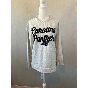 NFL Team Apparel Carolina Panthers Logo Sweatshirt Gray Size Small